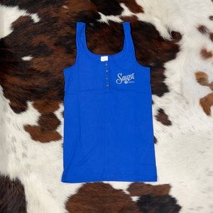 Sauza Tequila embroidered henley tank top!